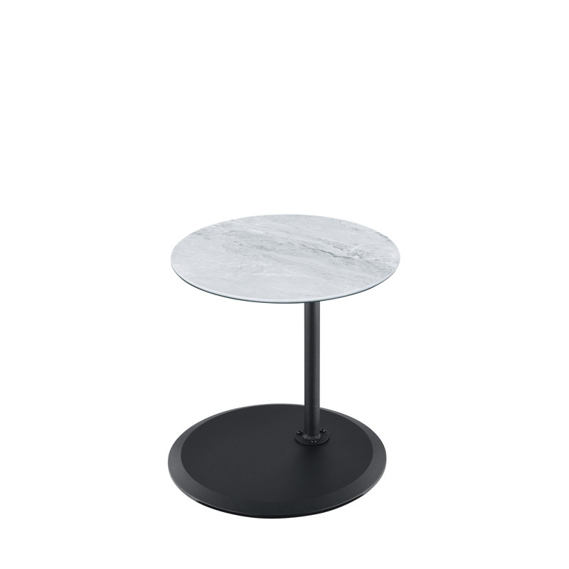 Table de bout orbitale de 15,5 po avec couche supérieure texturée en marbre gris à hauteur réglable offrant un aspect de qualité - choix de conception supérieure