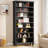 Orthman 68.9" H x 28.35" W Open Bookcase Bookshelf with Adjustable Shelf and Multicolor LED Lights-1493773661