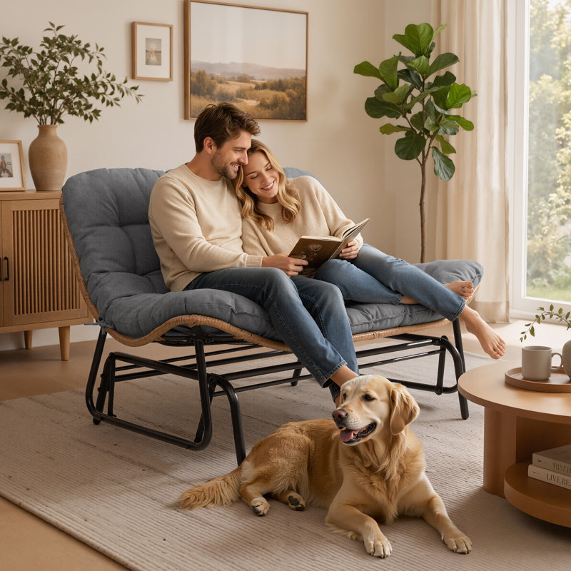 51.97'' Wide Patio Loveseat, Gray