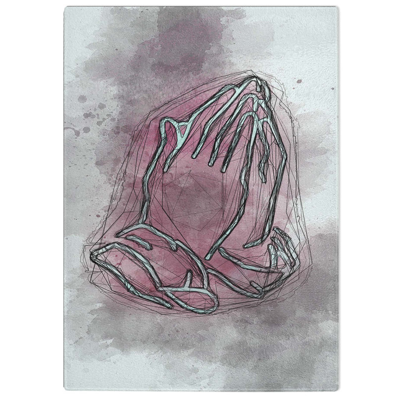 Tempered Glass Praying Hands Chopping Board, 28.5 cm W x 39 cm L
