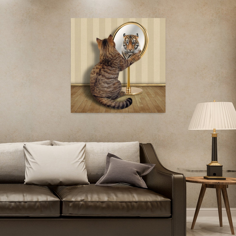 «Cat's Inner Tiger», impression d'art mural contemporain, 32" H x 32" W