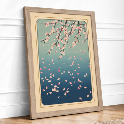 Moonlit Cherry Blossom Japandi - Framed Print