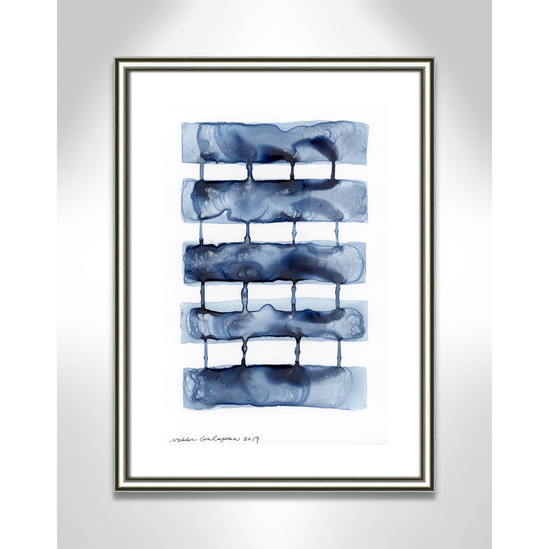 Gareth Stitched Together I by Nikki Galapon - Solid Wood Rectangle Print Single Piece Item on Canvas, Silver Framed Paper