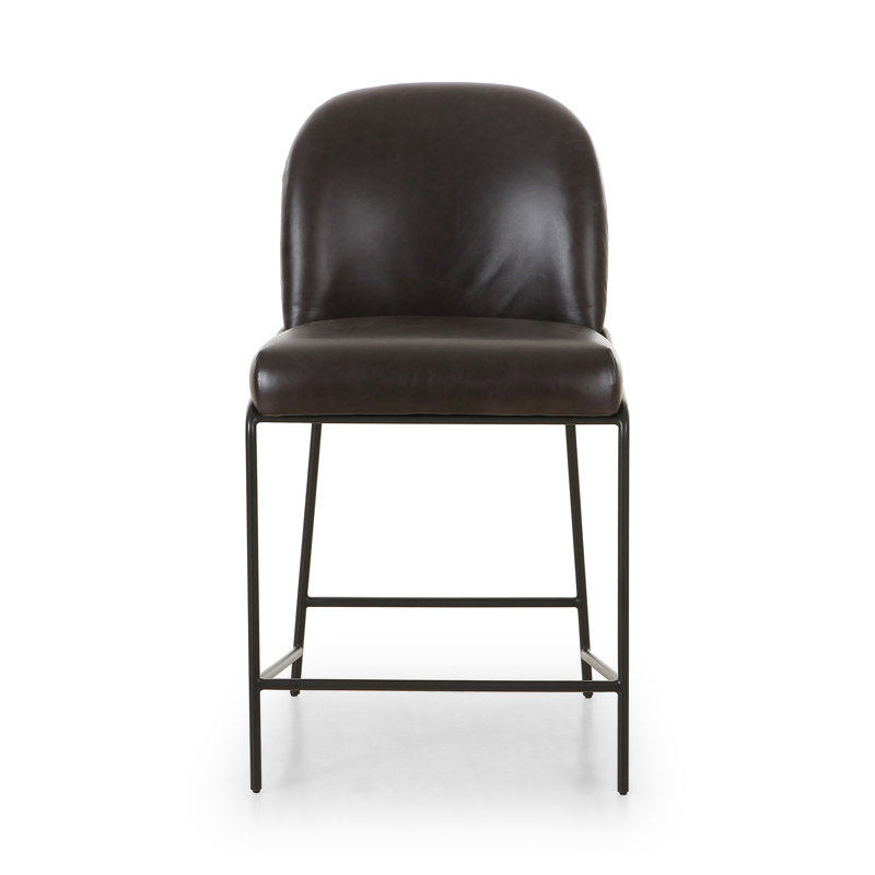 Astrud 25" Counter Stool, Faux Leather Butterscotch/Camel, Counter Stool (25" Seat Height)