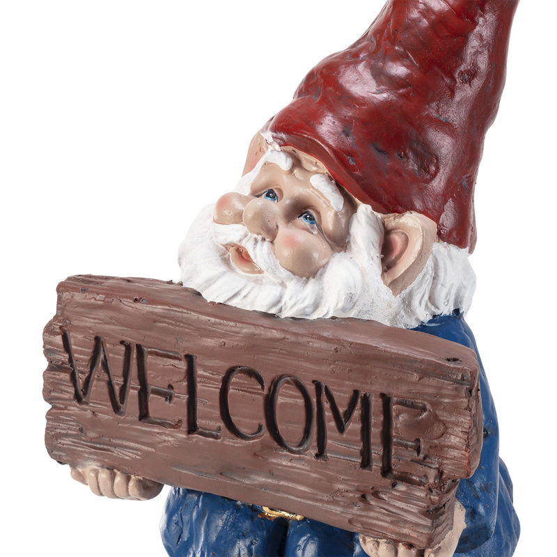 Statue de gnome «Welcome» Jodi Mooning, Bleu