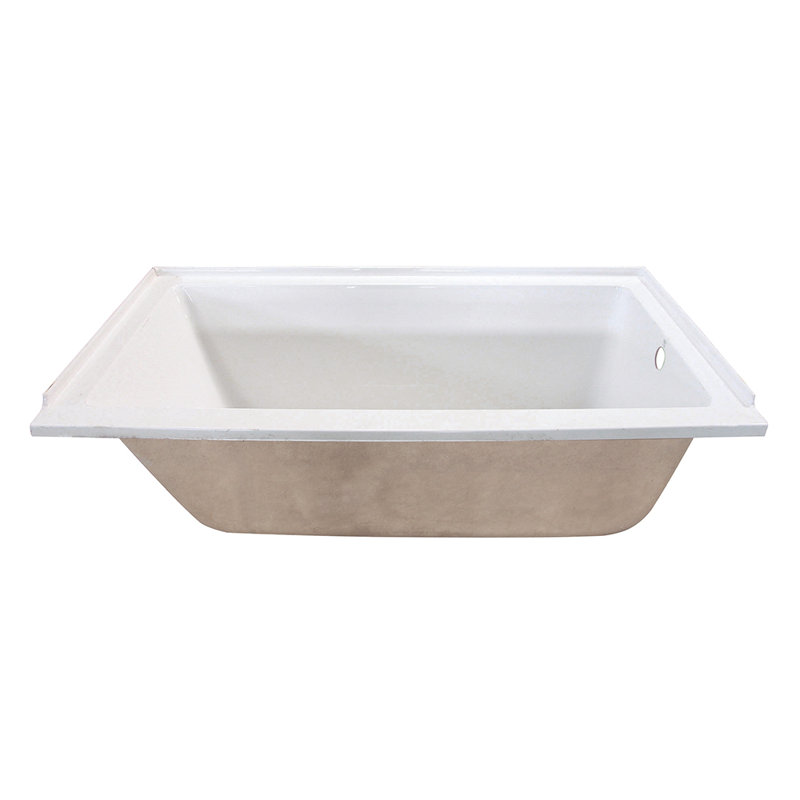 Kingston Brass Aqua Eden 60-Inch Acrylic Rectangular Drop-In Tub, Right