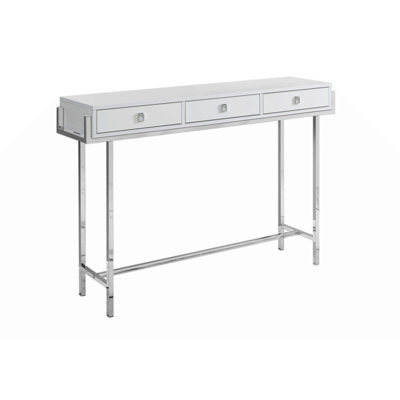Accent Table, Console, Entryway, Narrow, Sofa, Storage Drawer, , ,  Laminate, Chrome Metal, Contemporary, -  Longshore Tides, 405D03369D1945F3A15C8531B4974159