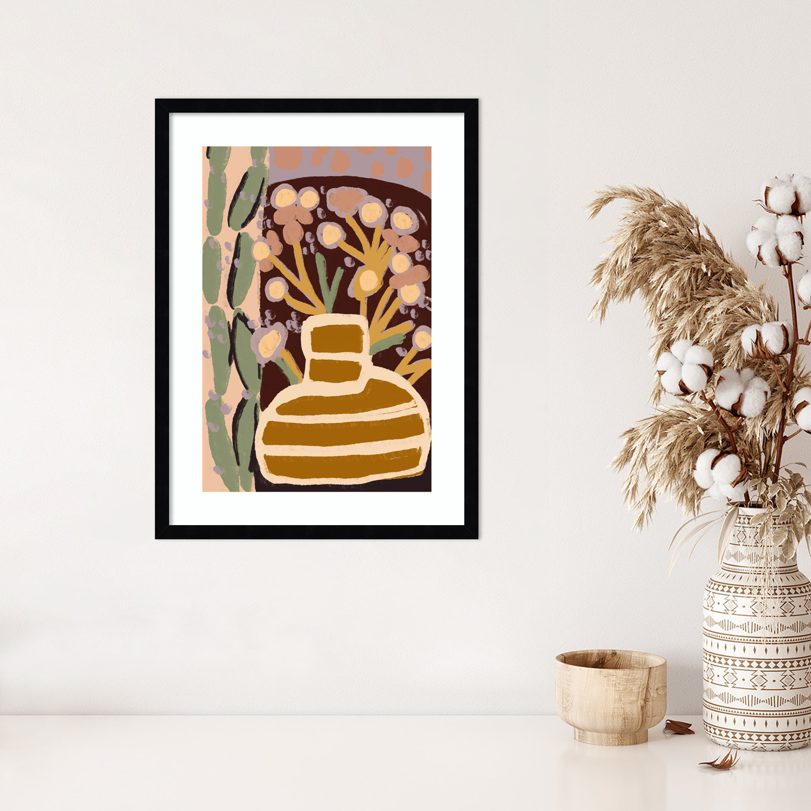 Galya "Pastel Impression" Print by Treechild, Black Framed, 21" H x 16" W