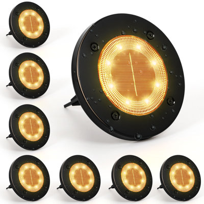Matte Black Solar Powered Integrated LED Step Light Kit Pack