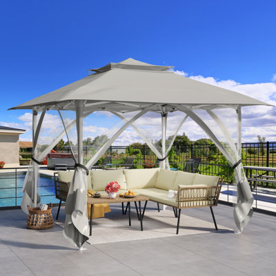 10/11/13Ft Steel Pop-Up Canopy With Soft-top