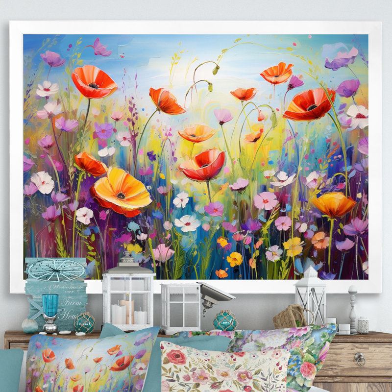 Fleurs sauvages - Rhapsodie florale - impressions encadrées, H 30 po x l 40 po x P 1,5 po, Cadre blanc