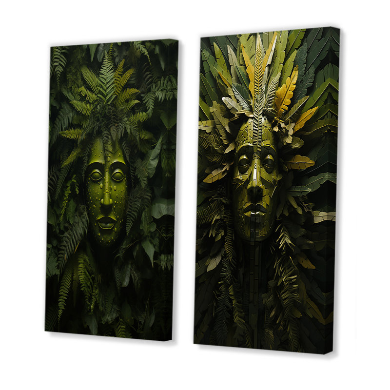 Ensemble de 2 décorations murales Modern Modern, H 28 po x l 25 po, Toile tendue