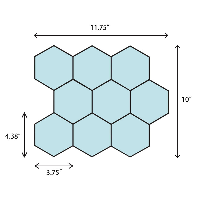 Carreau de mosaïque en porcelaine mate nid d'abeille 10,08 po x 11,64 po Porcetile