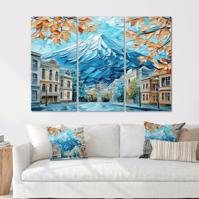 Abstract Mount Fuji In Japan I - Tokyo Wall Art Living Room Set