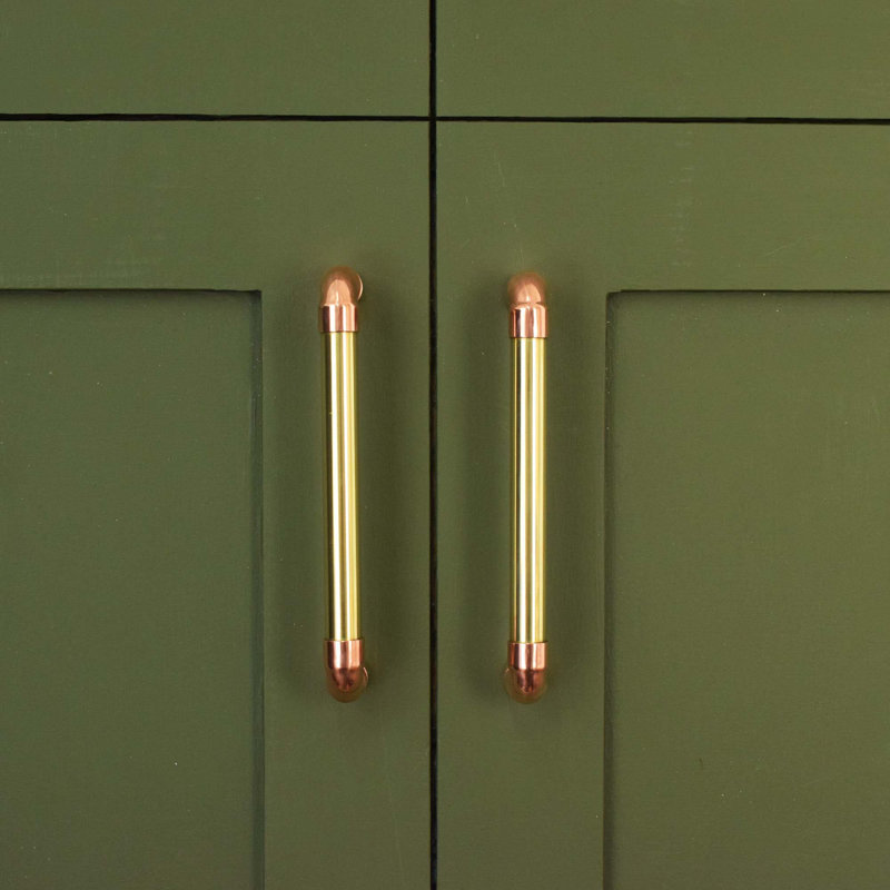 Brass U-Pull Handle With Copper Detail