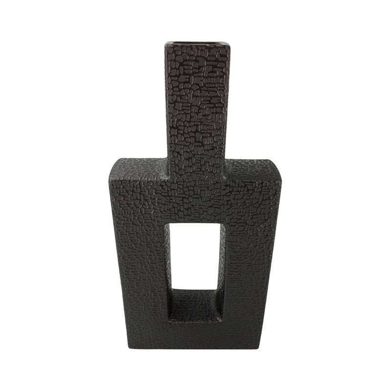 Textured Ceramic Vase for the Living Room, Modern Decorative Vase