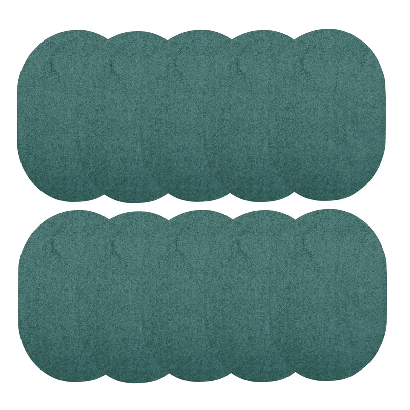 Ensemble de tapis intérieur / extérieur en polyester bleu sarcelle touffeté à la machine Bovell, Ovale 2 pi x 3 pi