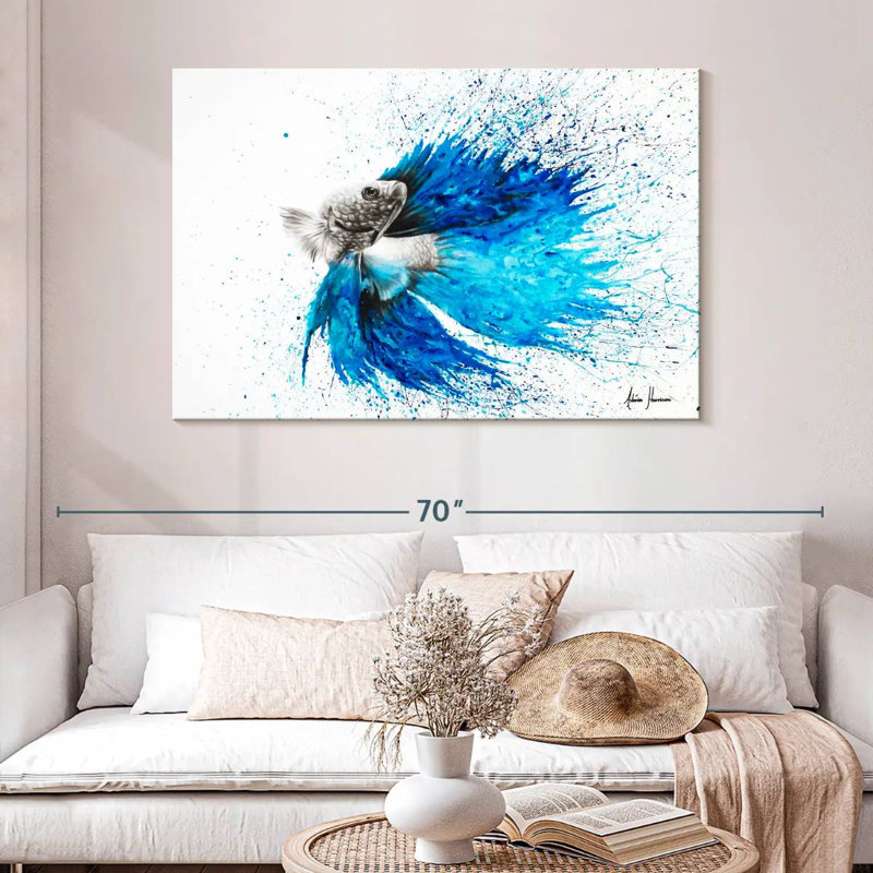 Brampt Phthalo Fish Tail, 32" H x 48" W
