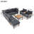 GO 9-Piece Patio Rattan Furniture Set, Outdoor Conversation Set With Acacia Wood Legs And Tabletop, PE Rattan Sectional Sofa Set With Coffee Table, Washable Cushion, Gray
