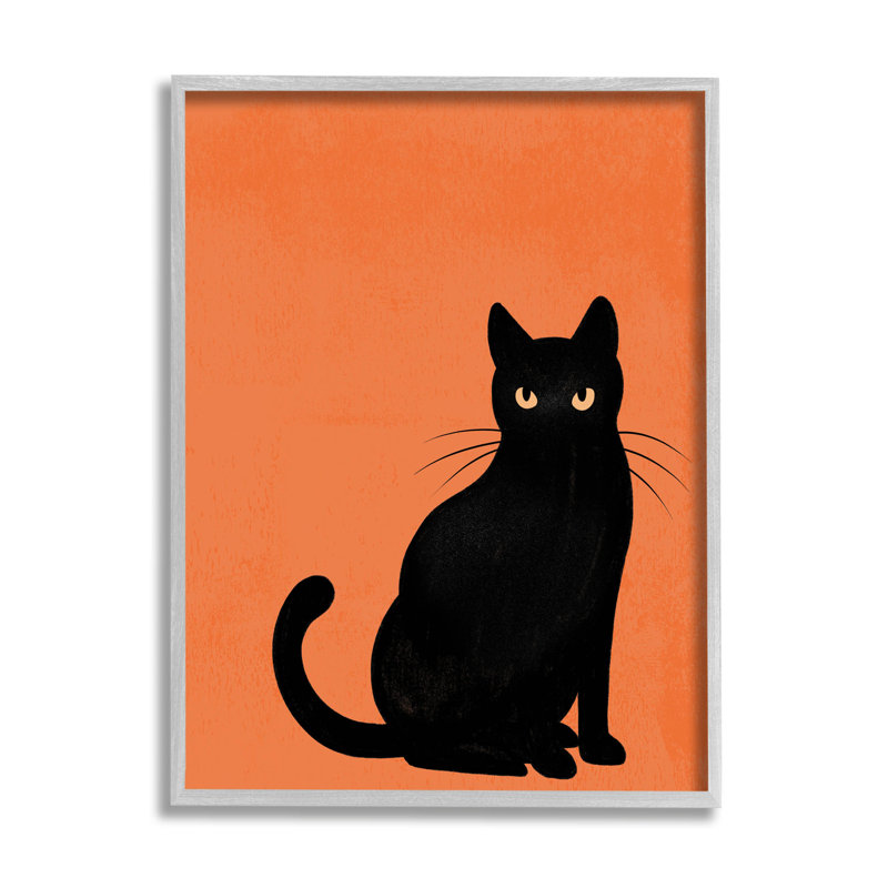 «Bold Black Cat Silhouette», art de la giclée encadrée par Jo Taylor, H 14 po x l 11 po x P 1,5 po