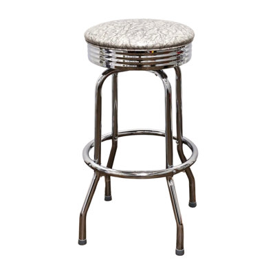 Swivel Upholstered Counter Stool with Metal Frame