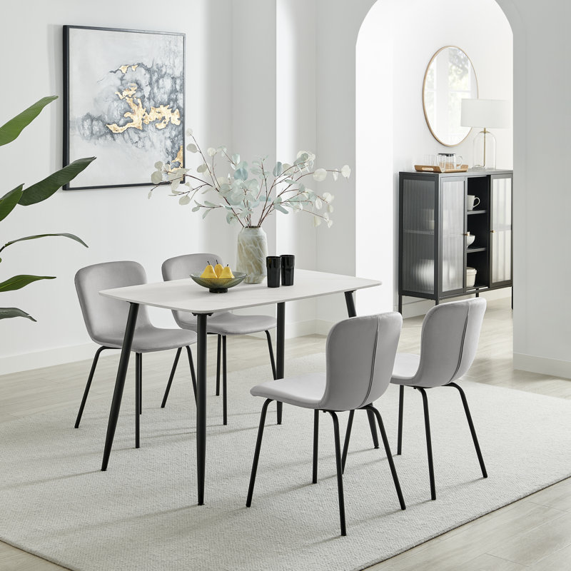 Barrea 4 - Person Dining Set, Grey