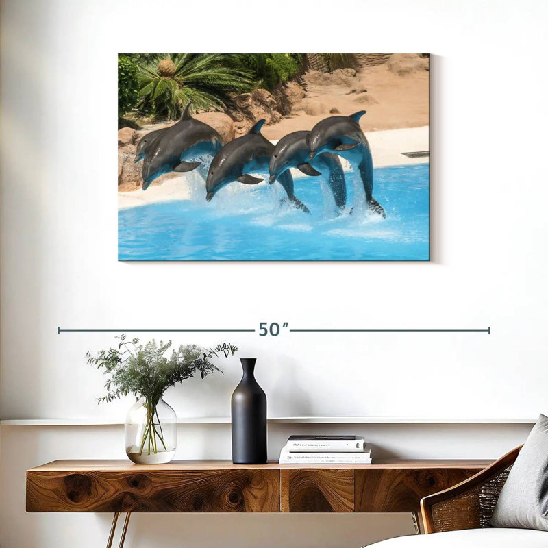 Synchronized Dolphins, 24" H x 36" W