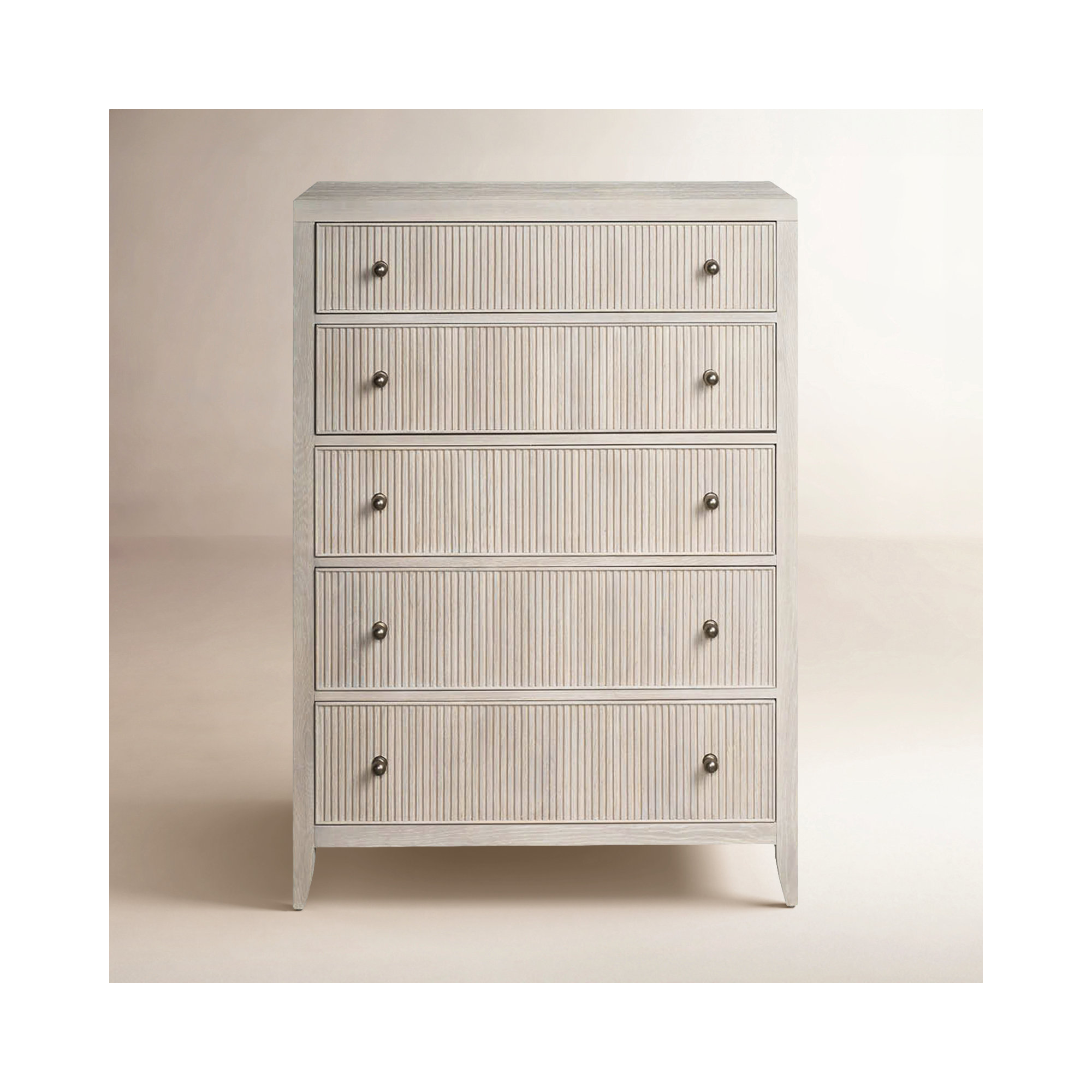 Caterina 5-Drawer Chest, White Oak