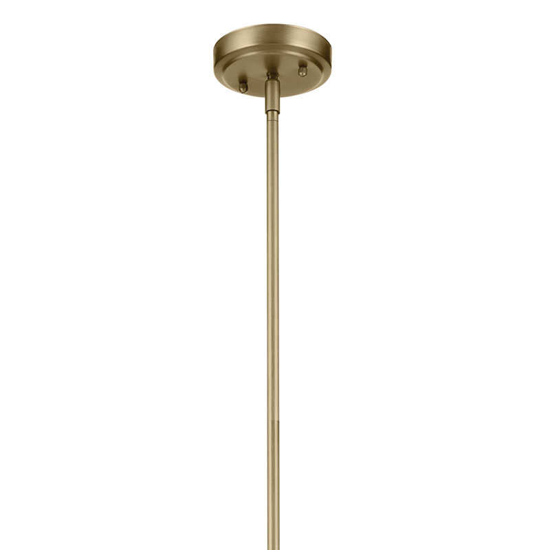 Luminaire suspendu en forme de cloche à 1 lumière 17,75 po avec verre bullé transparent, Laiton naturel