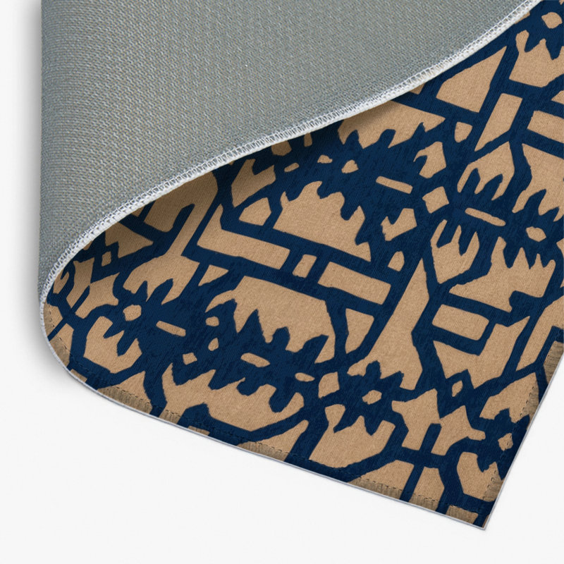 Tapis bleu intérieur et extérieur Trellis, Rectangulaire 2 pi x 3 pi