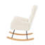 Chaise berçante en tissu blanc cassé Teddy