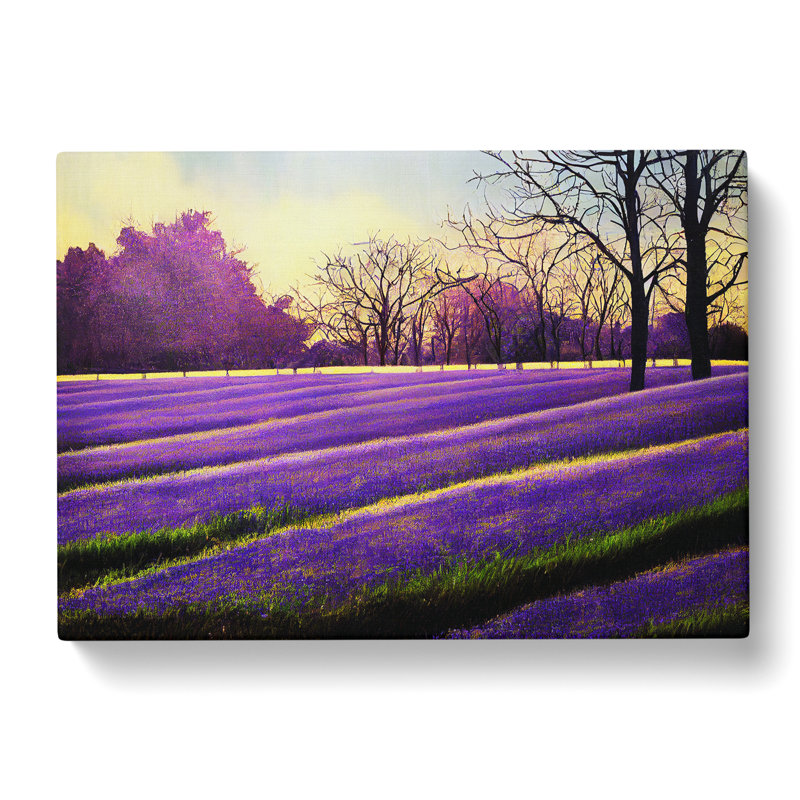 Tranquil Bluebell Field Sunrise - Wrapped Canvas, 40cm H x 60cm W x 3cm D