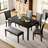6-Piece Dining Table Set With Bench And Chairs, Wooden Dining Table Set For 6