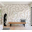 Murale abstraite pelez et collez - formes organiques beiges-1250844399