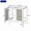 Meuble-lavabo en bambou avec lavabo en céramique et portes en rotin