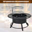 Grille ronde 2-en-1 pour foyer d'extérieur