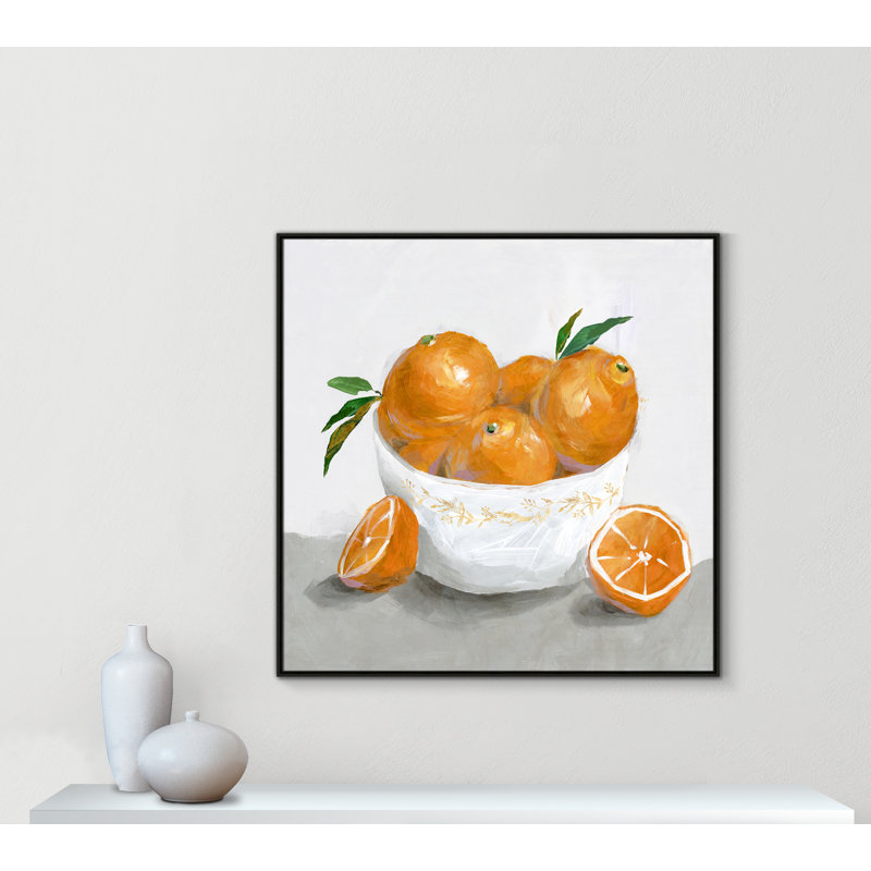 Abbaye «Oranges» par Isabelle Z - reproduction d'art, H 46,5 po x l 46,5 po x P 2 po, Toile avec cadre espresso