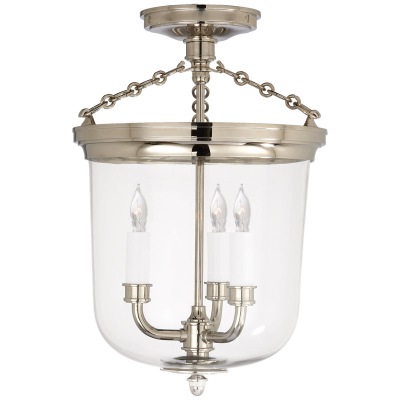 Thomas O'Brien Merchant Semi-Flush, Polished Nickel