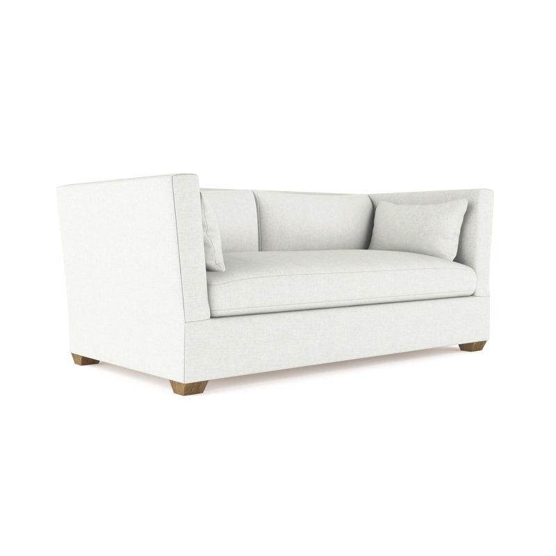 Canapé Rivington, H 31 po x l 84 po x P 41 po, Velours moelleux blanc, Patiné