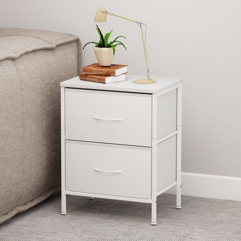 42cm W Metal Bedside Table