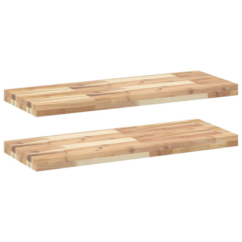 Ariani Solid Wood Floating Shelf, Natural, 4cm H x 100cm W x 30cm D