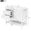 Armoire de salle de bain 36 po avec lavabo en céramique - blanc, bois massif, 4 tiroirs, rangement dissimulé, meuble-lavabo blanc de qualité 36 po, structure en bois, lavabo encastré, tiroir fonctionnel