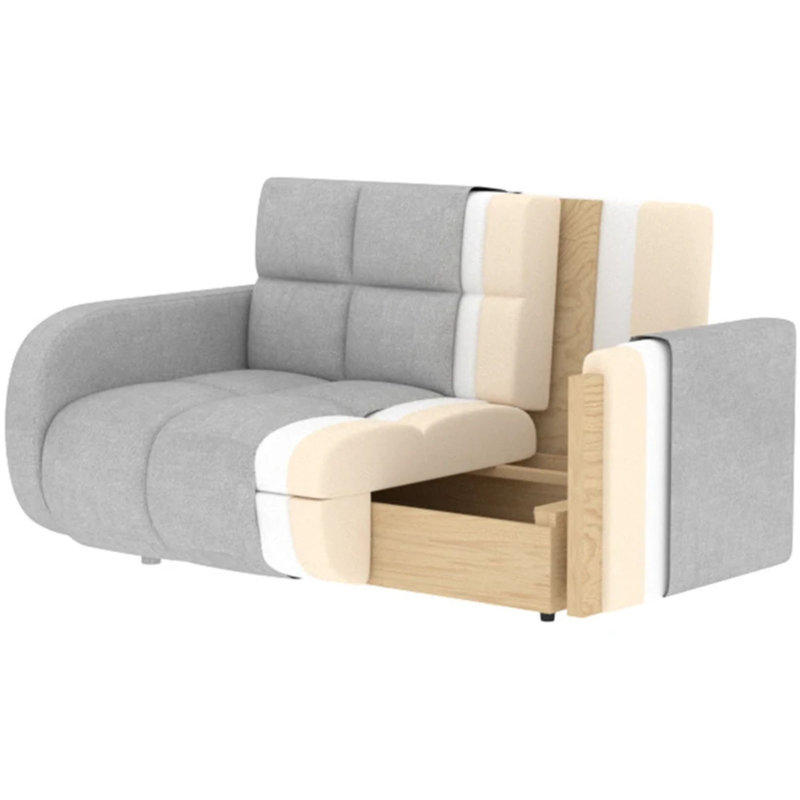 Upholstered 60.6'' Sleeper Sofa, Beige