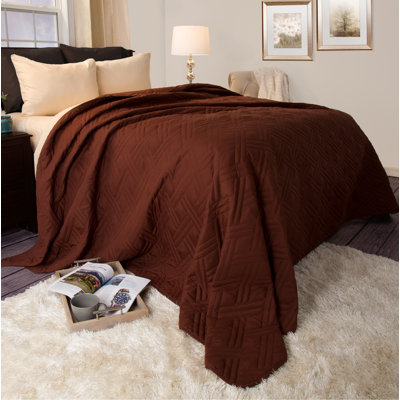 Couvre-lit pour courtepointe - Couvre-lit matelassé à motif tressé pour toutes les saisons - Literie douce et légère par Lavish Home