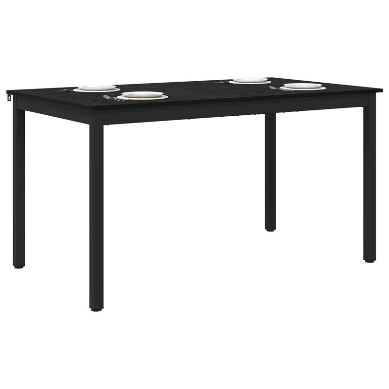 Metal Base Dining Table, Black, 75cmH x 140cmL x 80cmW