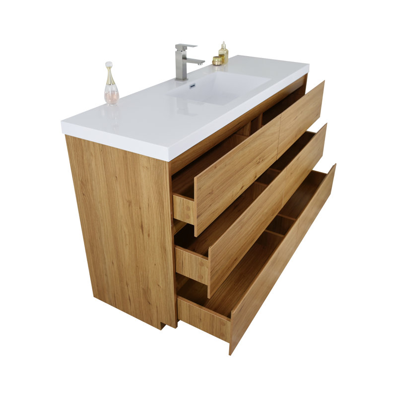 Ensemble de meuble-lavabo simple 59 po Hargrave, Chêne naturel
