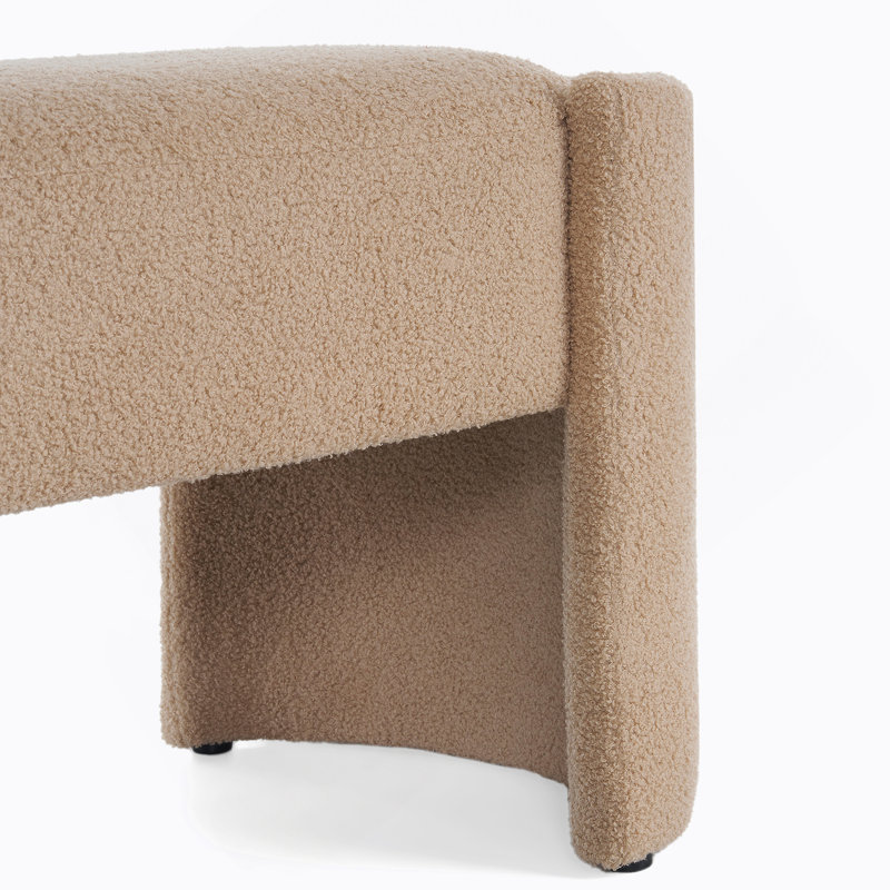 Elegant and Simple Long - shaped Ottoman Bench, Light Camel