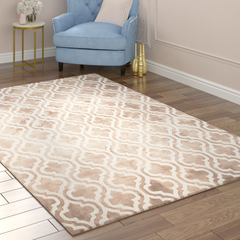 Tapis géométrique en laine touffeté à la main Defranco, Rectangle 12 pi x 15 pi