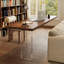 Brun clair + bureaux rectangulaires en bois massif transparent + acrylique-107362656