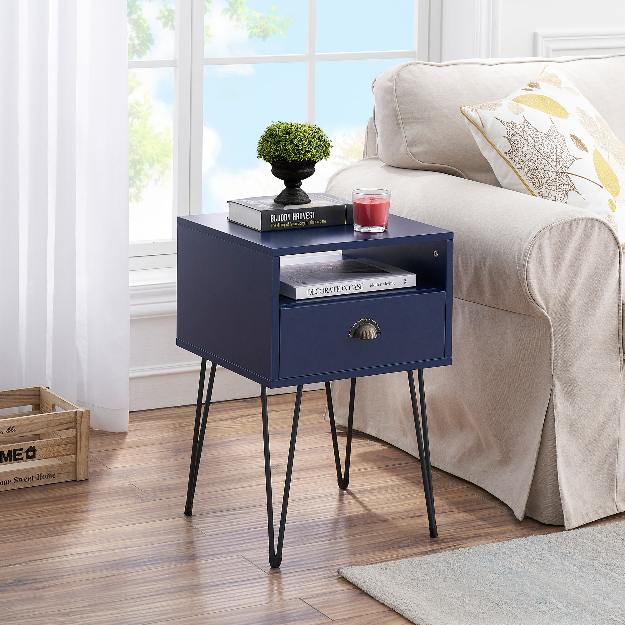 Steel nightstand outlet